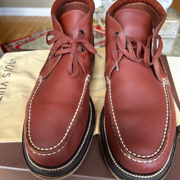 Louis Vuitton Brown Damier Ankle Top Boots - Picture 3 of 11